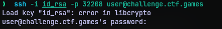 Failure message to SSH again