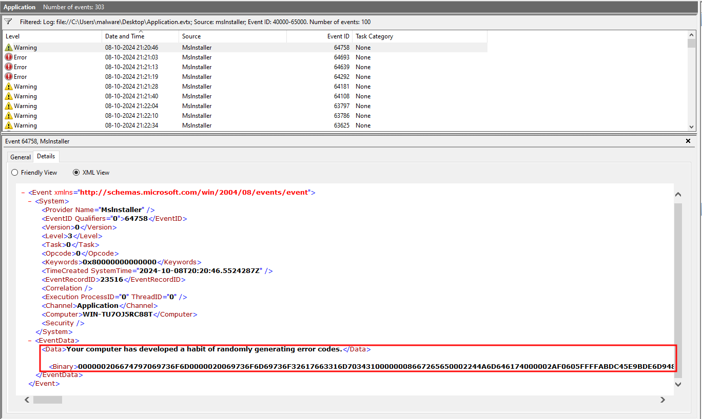 event viewer logs