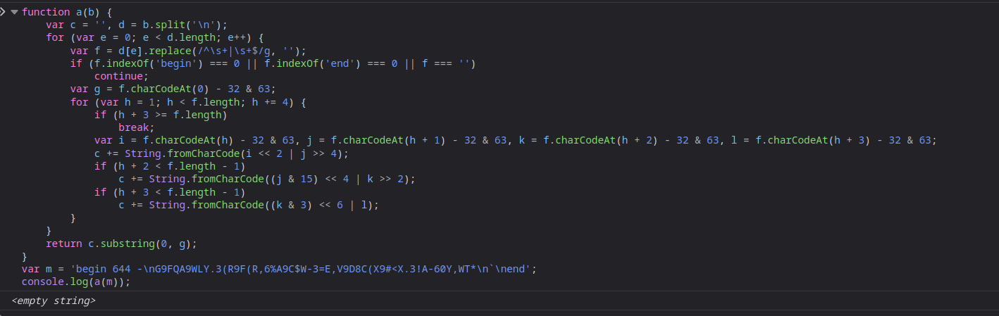 browser no output